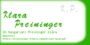 klara preininger business card