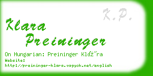 klara preininger business card